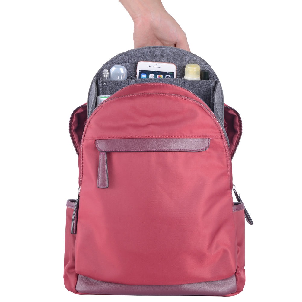 Organizador de bolso de fieltro para mochilas: compatible con bolsos redondos y cuadrados, en beige/gris/marrón/negro. product image 38