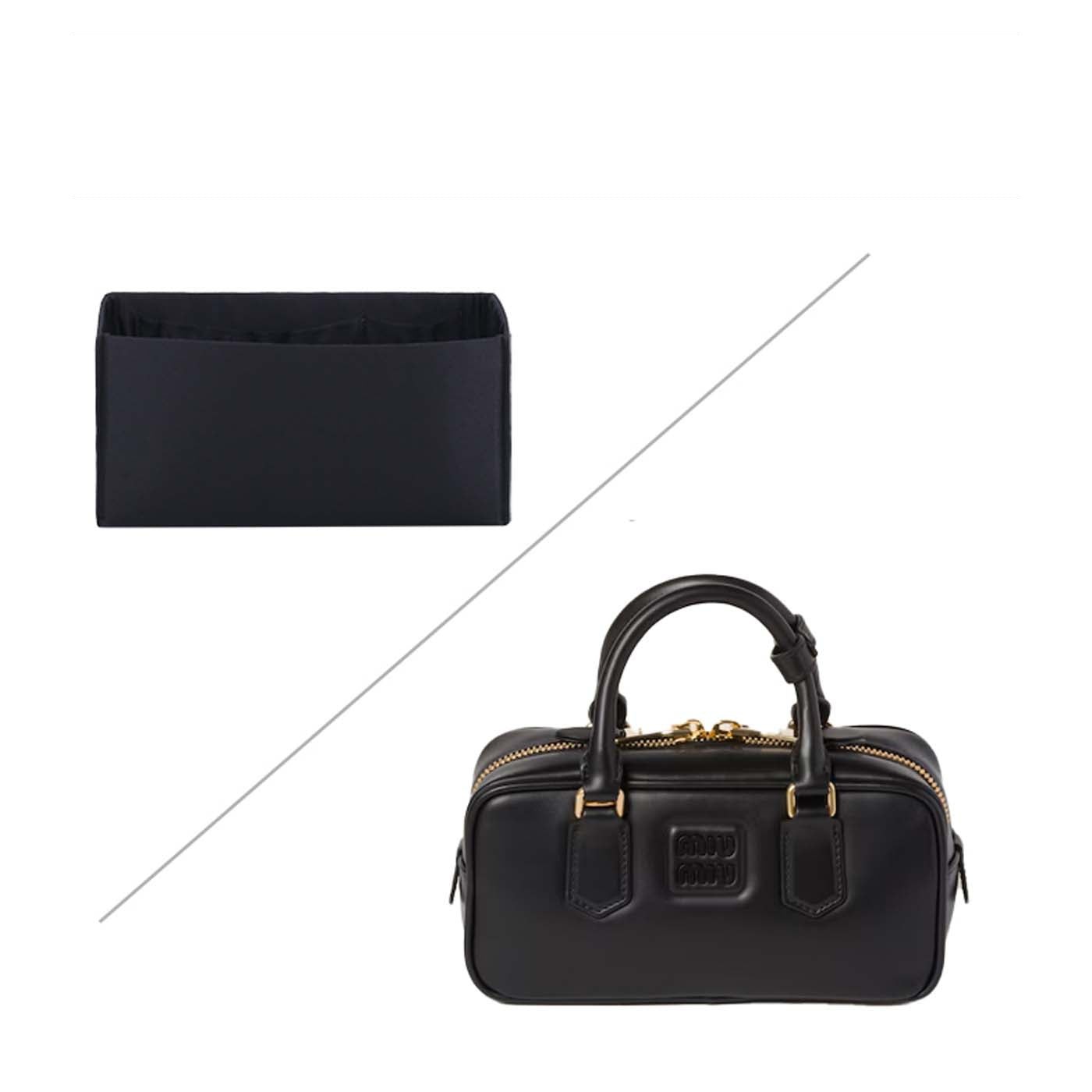 Organizér do kabelky pro Miu Miu Arcadie Mini / Regular / Large – hedvábí a satén, 4 kapsy, černá nebo barva na míru detail image 8