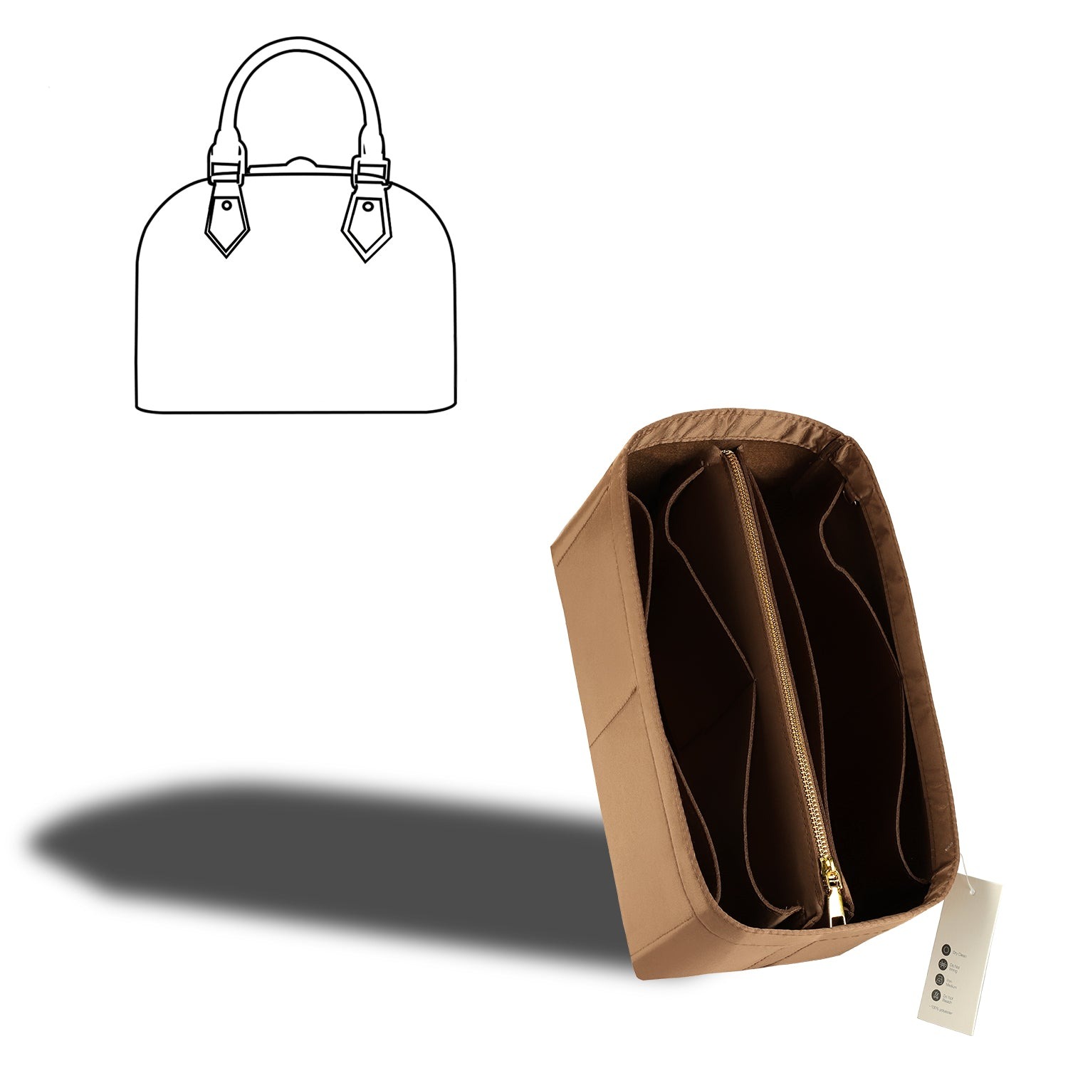 Jedwabista wkładka organizująca do torebki dla Speedy, Neverfull, ONTHEGO Tote i innych – 8 kieszeni, 7 rozmiarów product image 28
