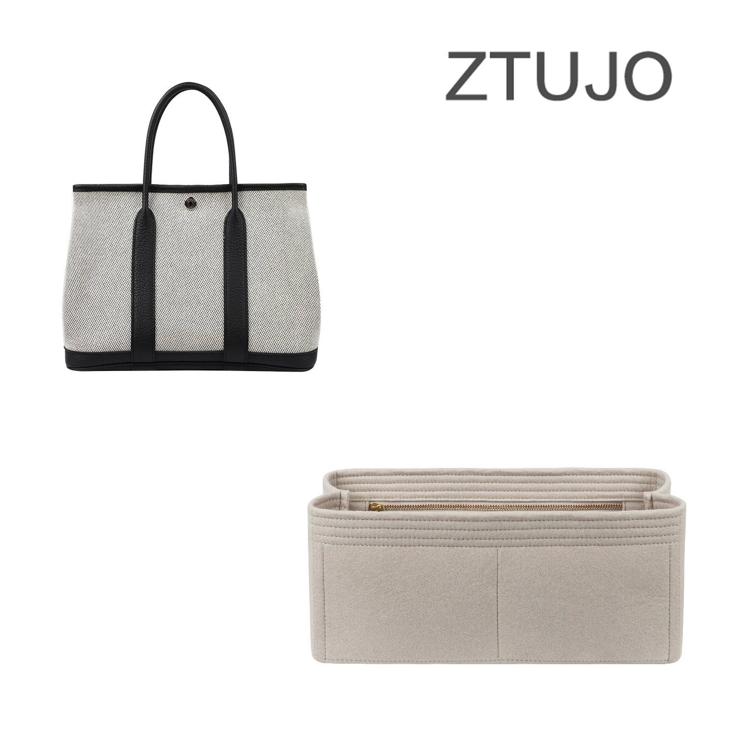 Organizer für Hermes Garden Party 30 / 36 Perfekt – Einsatz mit 6 Taschen aus Filz