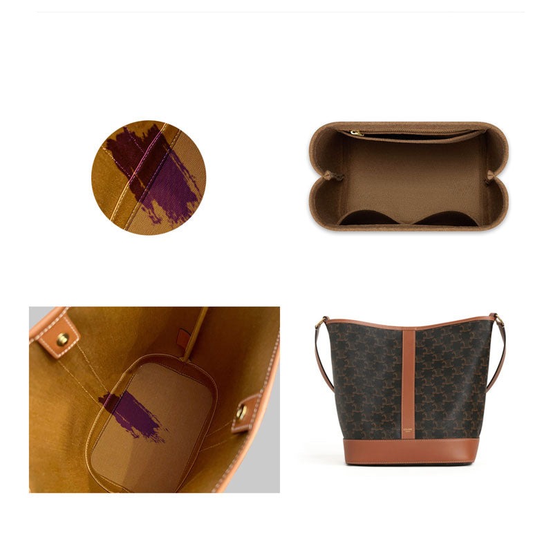 Premium Geldbörsen-Organizer für Celine Bucket Small / Medium – Hellbraun oder Individualfarbe detail image 2