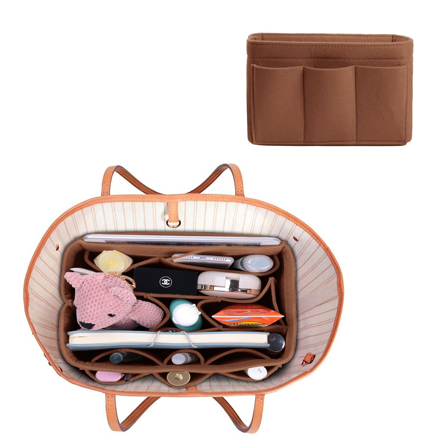 Vložka INNERBAG do kabelky se šitým dnem pro LV Speedy 35 a Neverfull MM – velká detail image 18