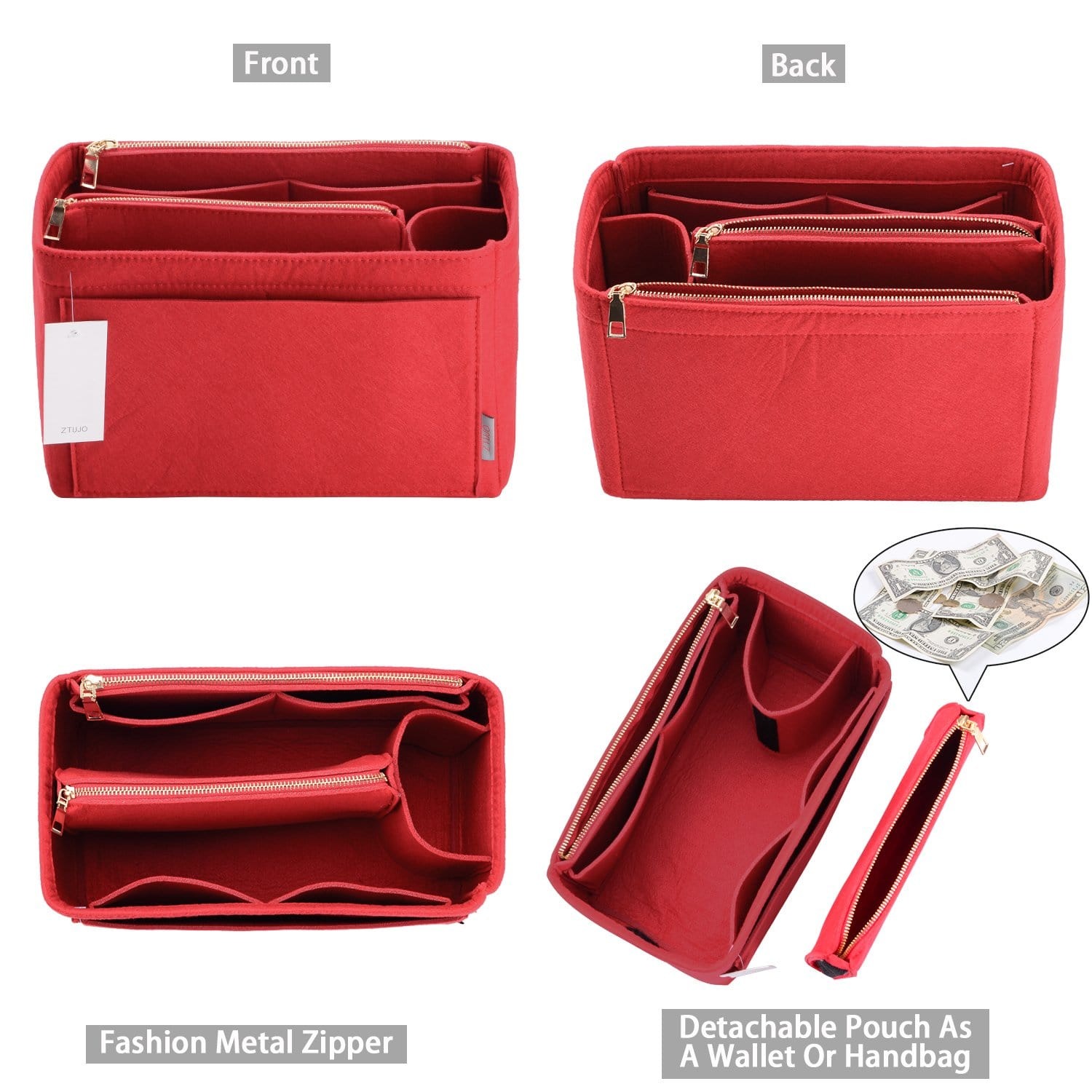 Vložka a organizér do kabelky pro LV Speedy, Neverfull, Graceful, Tote – plstěný tvarovač kabelky detail image 16