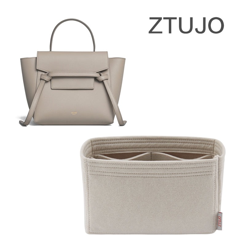 Organisateur de sac pour Celine Belt Bag Nano / Micro / Mini – Insert en feutre premium, 6 pochettes, fermeture éclair YKK