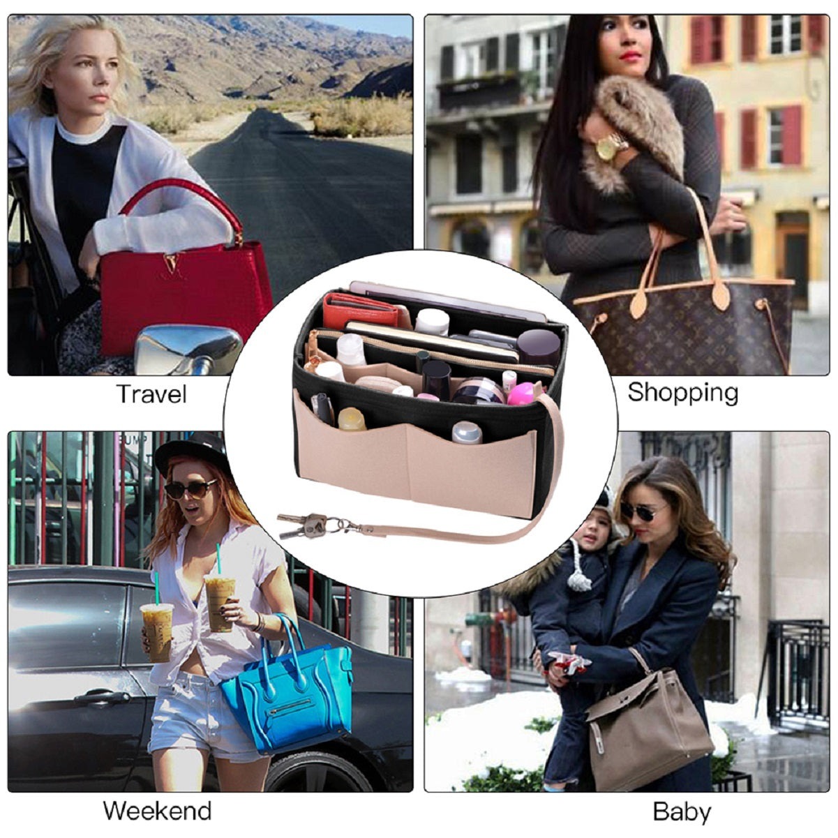 Organizador para Bolsa LV Speedy Neverfull Tote – 6 Tamanhos, Insert de Feltro para Bolsa com Zíper product image 43