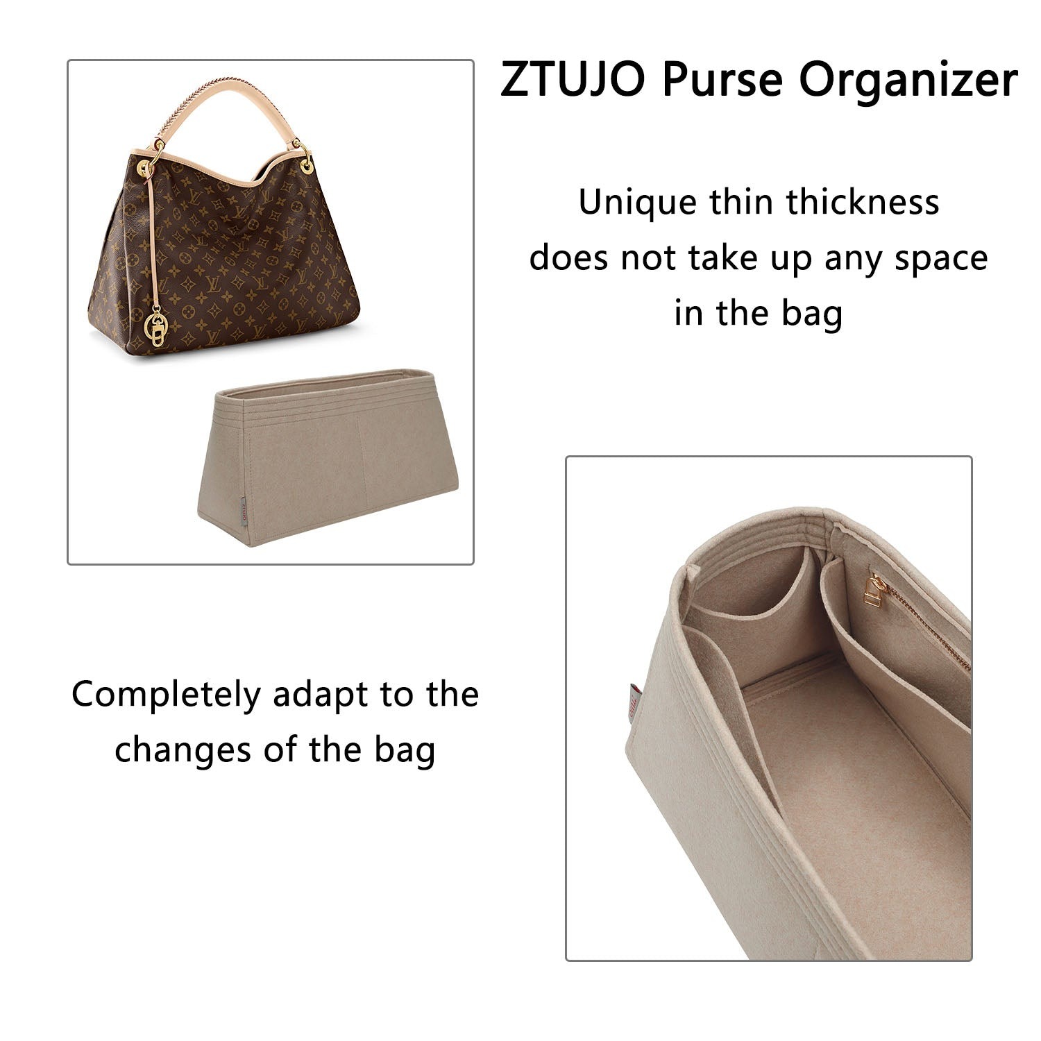 Insert Beg Felt 7 Poket Premium untuk LV Artsy MM / GM product image 6