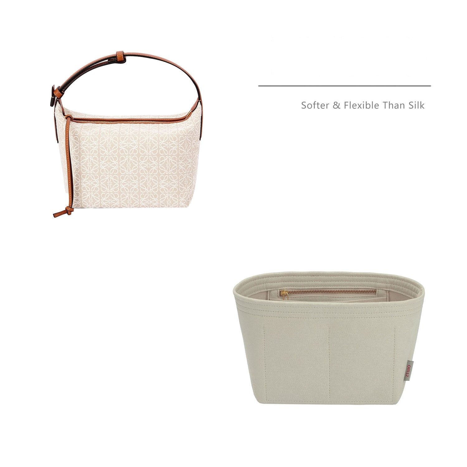 Πρεμιουμ διοργανωτής τσάντας για Loewe Cubi Small / Large – 4 θήκες, φερμουάρ YKK